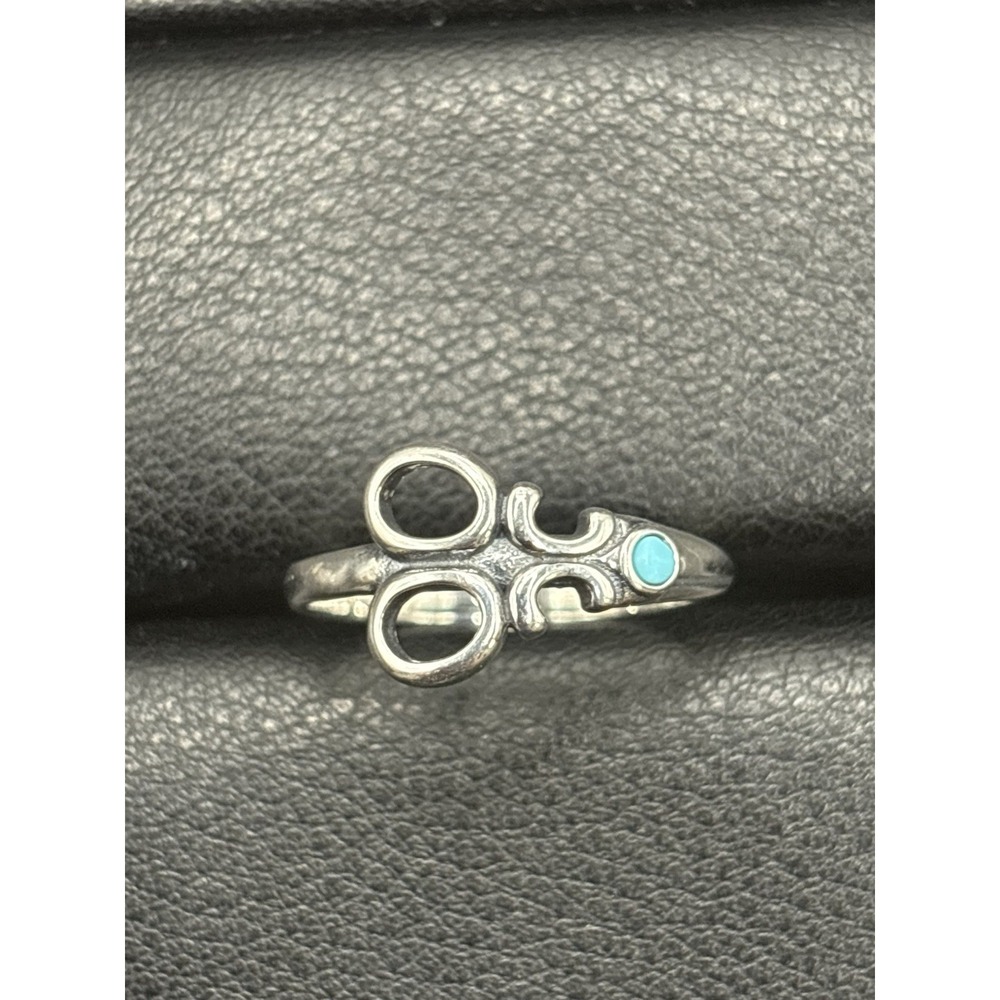 New Condition Sterling Silver Turquoise Scissors Ring Size 7 925 H3